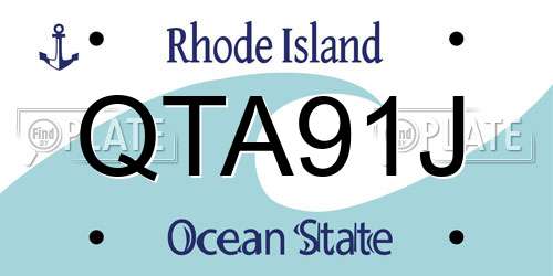 QTA91J Rhode Island License Plate