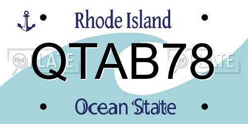 QTAB78 Rhode Island License Plate