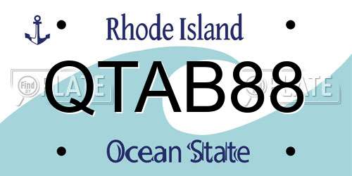 QTAB88 Rhode Island License Plate