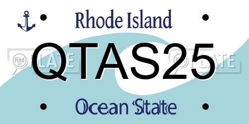 QTAS25 Rhode Island License Plate