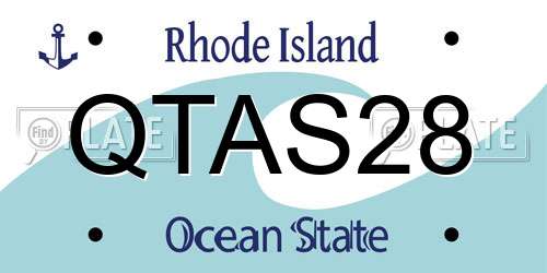 QTAS28 Rhode Island License Plate