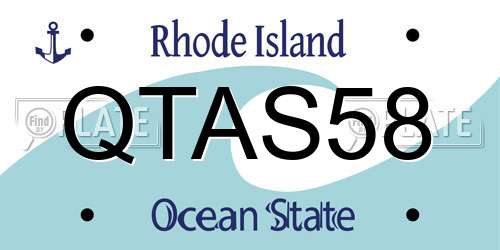 QTAS58 Rhode Island License Plate