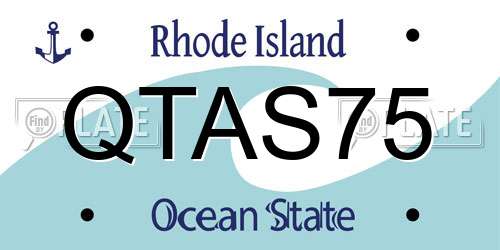 QTAS75 Rhode Island License Plate