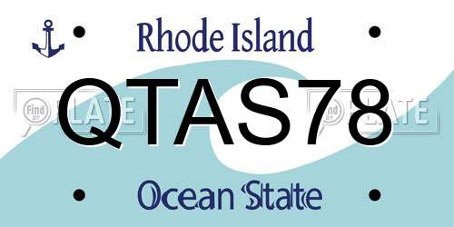 QTAS78 Rhode Island License Plate