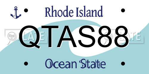 QTAS88 Rhode Island License Plate