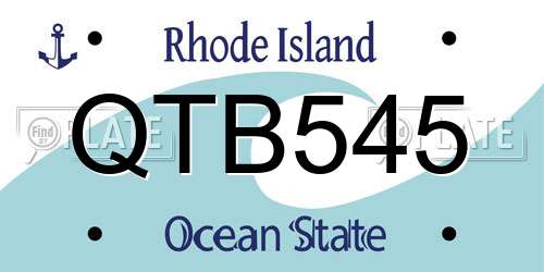 QTB545 Rhode Island License Plate