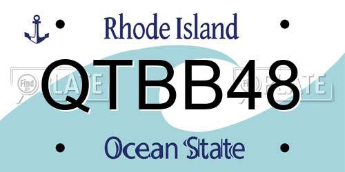 QTBB48 Rhode Island License Plate