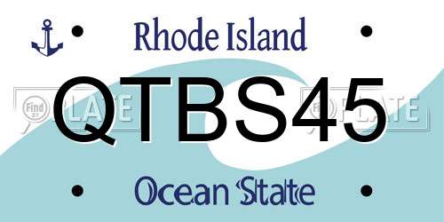 QTBS45 Rhode Island License Plate