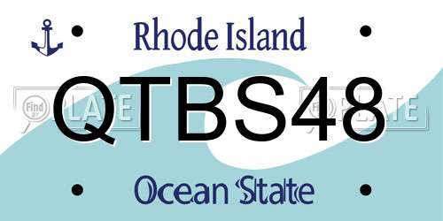 QTBS48 Rhode Island License Plate