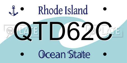 QTD62C Rhode Island License Plate