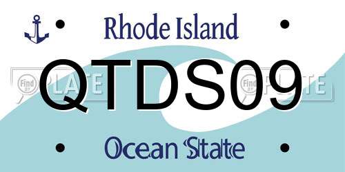 QTDS09 Rhode Island License Plate