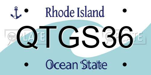 QTGS36 Rhode Island License Plate