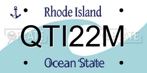QTI22M Rhode Island License Plate