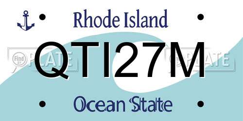 QTI27M Rhode Island License Plate