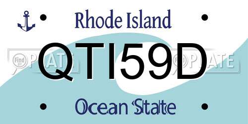 QTI59D Rhode Island License Plate