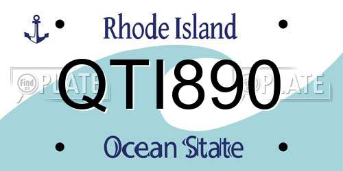 QTI890 Rhode Island License Plate