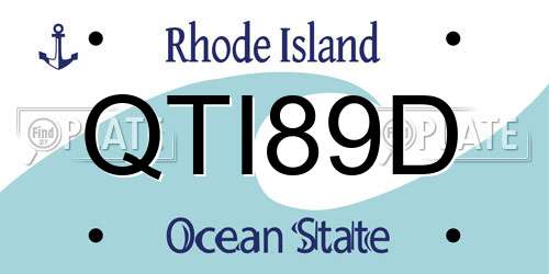 QTI89D Rhode Island License Plate