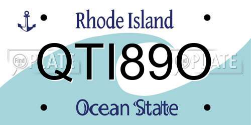 QTI89O Rhode Island License Plate