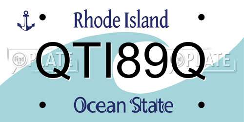 QTI89Q Rhode Island License Plate