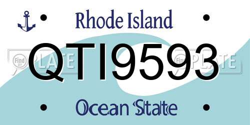 QTI9593 Rhode Island License Plate