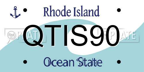 QTIS90 Rhode Island License Plate