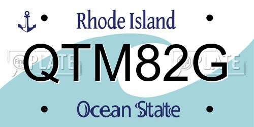 QTM82G Rhode Island License Plate