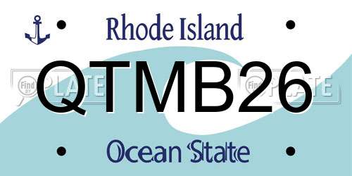 QTMB26 Rhode Island License Plate