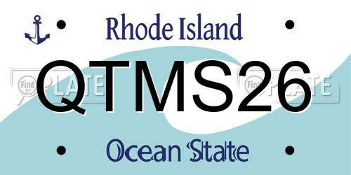 QTMS26 Rhode Island License Plate