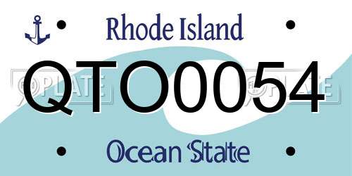 QTO0054 Rhode Island License Plate