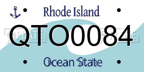 QTO0084 Rhode Island License Plate