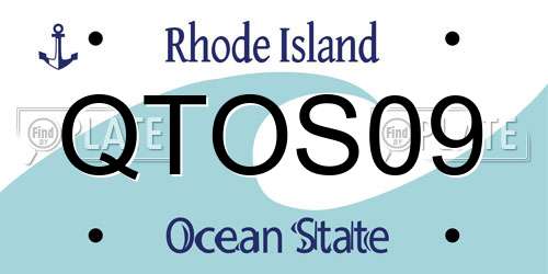 QTOS09 Rhode Island License Plate