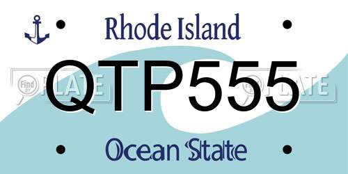QTP555 Rhode Island License Plate