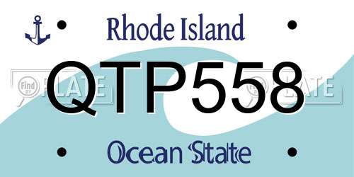 QTP558 Rhode Island License Plate