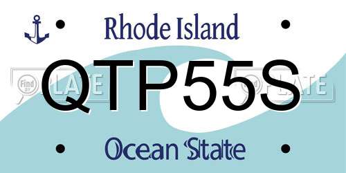 QTP55S Rhode Island License Plate