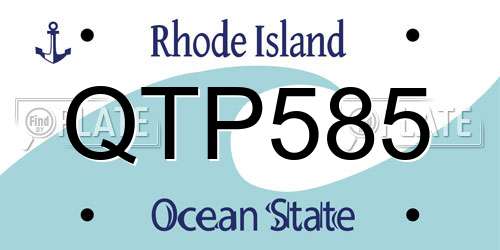 QTP585 Rhode Island License Plate