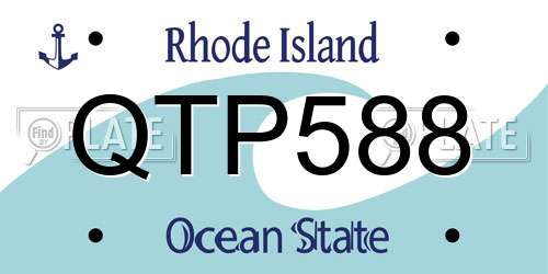 QTP588 Rhode Island License Plate