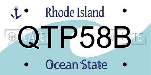 QTP58B Rhode Island License Plate