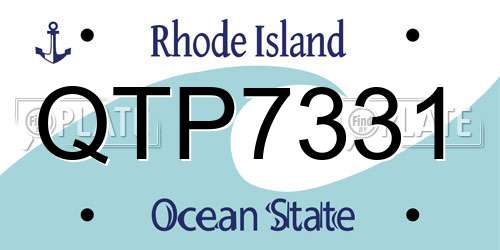 QTP7331 Rhode Island License Plate