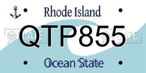QTP855 Rhode Island License Plate