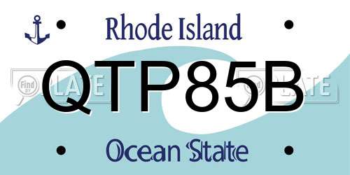 QTP85B Rhode Island License Plate