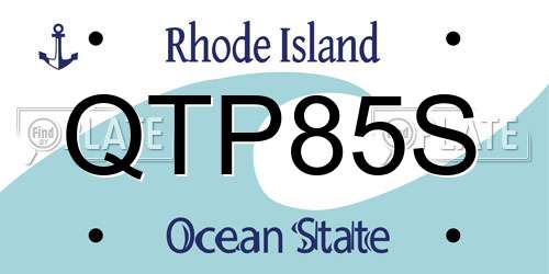 QTP85S Rhode Island License Plate