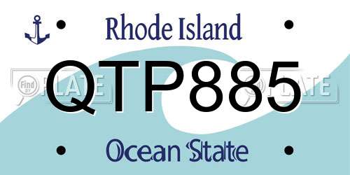 QTP885 Rhode Island License Plate