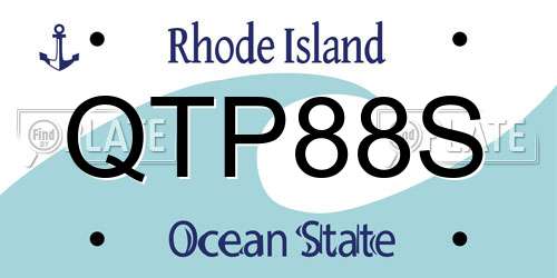 QTP88S Rhode Island License Plate