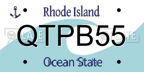QTPB55 Rhode Island License Plate
