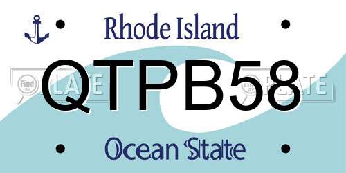 QTPB58 Rhode Island License Plate