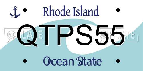 QTPS55 Rhode Island License Plate