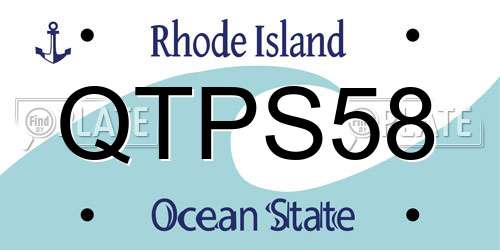 QTPS58 Rhode Island License Plate