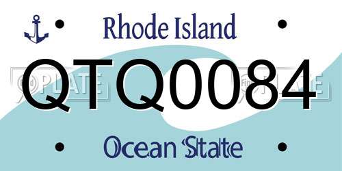 QTQ0084 Rhode Island License Plate