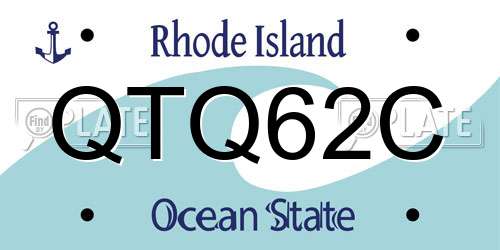 QTQ62C Rhode Island License Plate