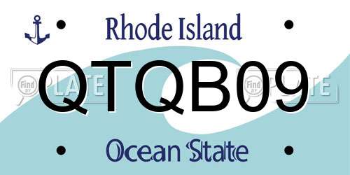 QTQB09 Rhode Island License Plate